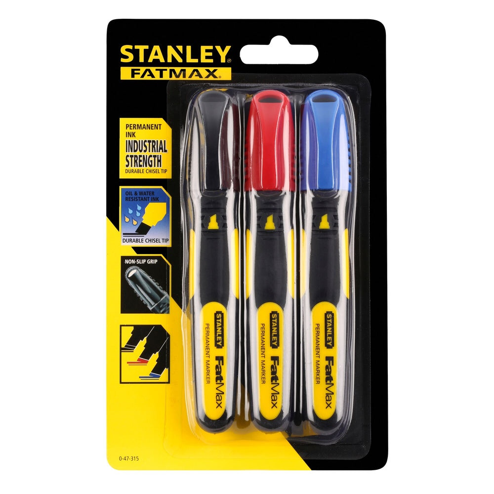 STANLEY Permanentmarker FatMax farbig 3 St 0-47-315