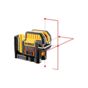 DEWALT Kombilaser, Rot, 2x180°, 5 P, 10,8V DCE0825D1R-QW