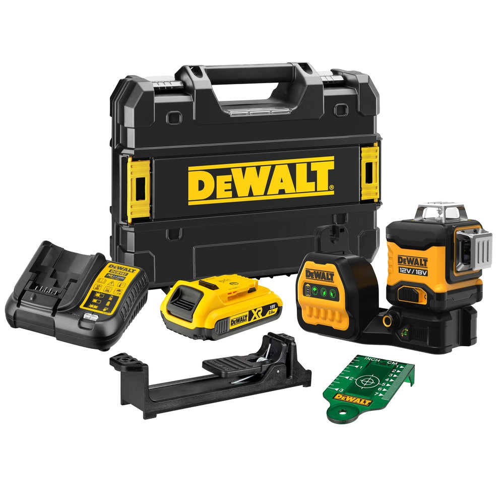 DEWALT Multilinienlaser, Grün, 3x360°, 18V DCE089D1G18-QW