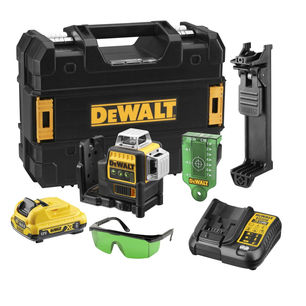 DEWALT Multilinienlaser, Grün, 3x360°, 10,8V DCE089D1G-QW