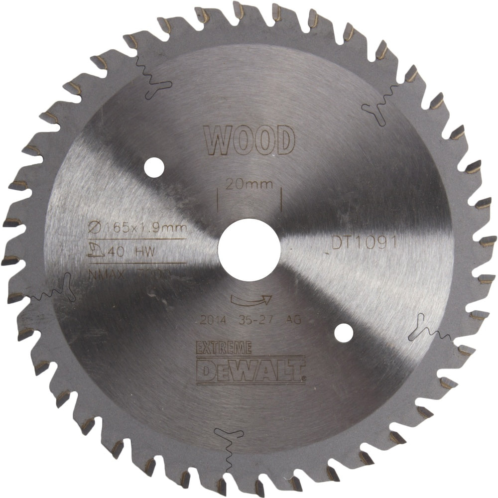DEWALT Kreissägeblatt Handkr. 165/20mm 40 WZ DT1091-QZ