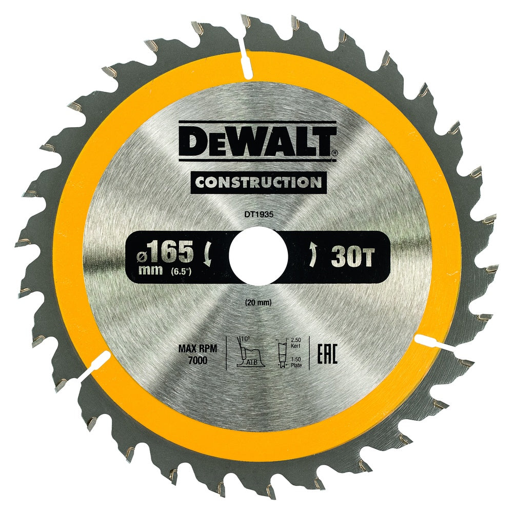 DEWALT Kreissägeblatt Handkr. 165/20mm 30 WZ DT1935-QZ