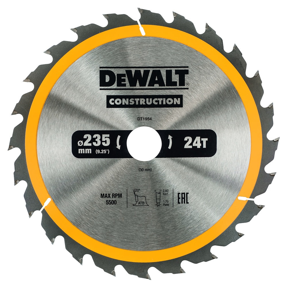 DEWALT Kreissägeblatt Stat. 235/30mm 24 WZ DT1954-QZ