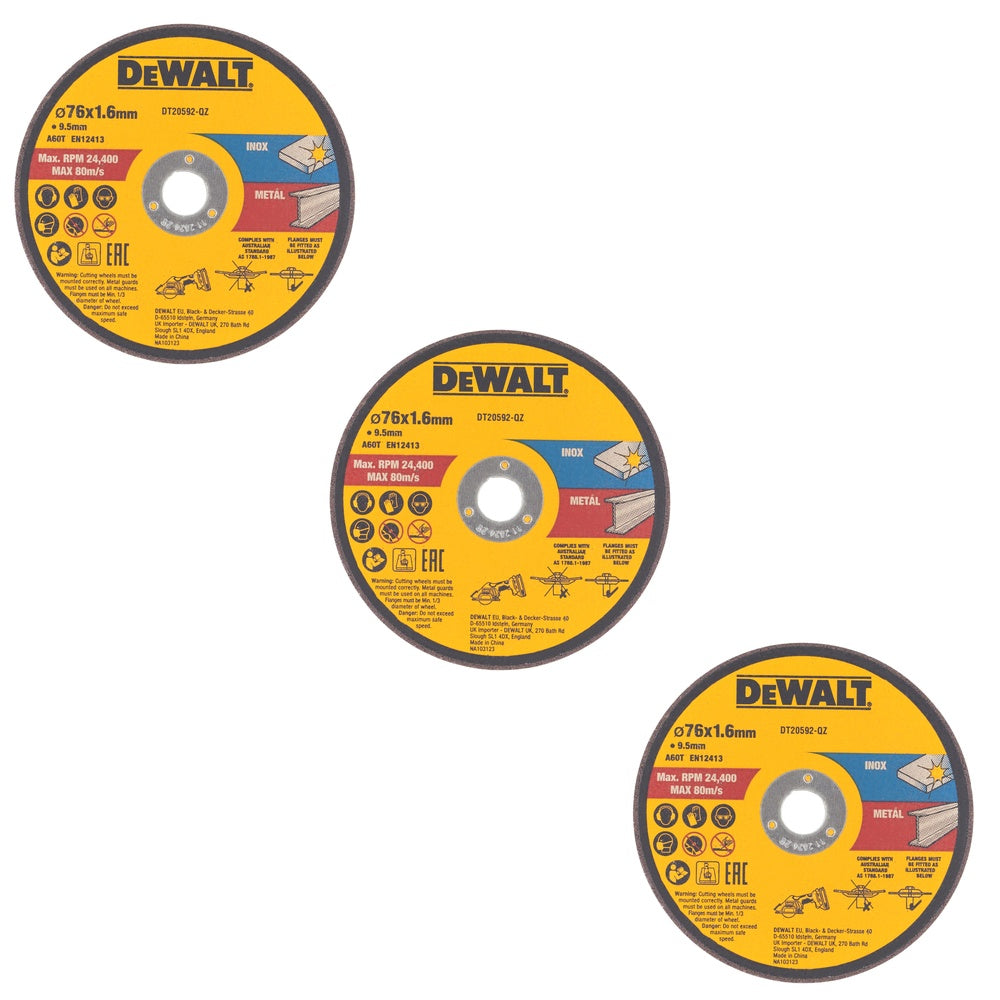 DEWALT Trennscheibe 76x1,6x9,5 mm Inox/Metall DT20592-QZ