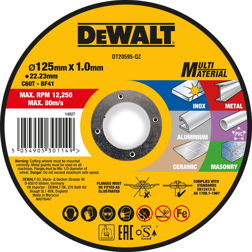 DEWALT Trennscheibe 125x1x22,23 mm Multi-Mat. DT20595-QZ