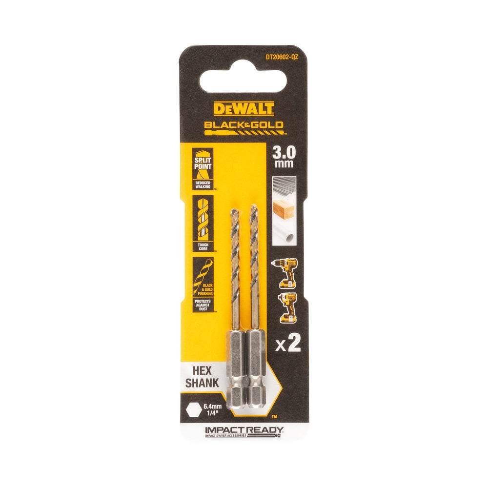 DEWALT Metallbohrer HSS-G, 2x3mm, Sechskant DT20602-QZ