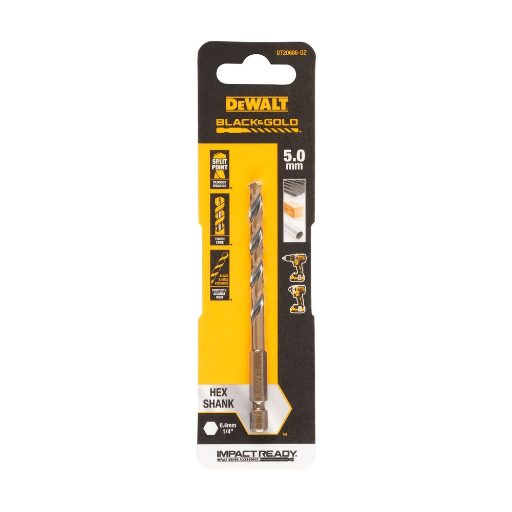 DEWALT Metallbohrer HSS-G, 5 mm, Sechskant DT20606-QZ