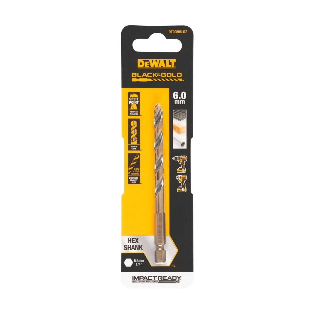 DEWALT Metallbohrer HSS-G, 6 mm, Sechskant DT20608-QZ