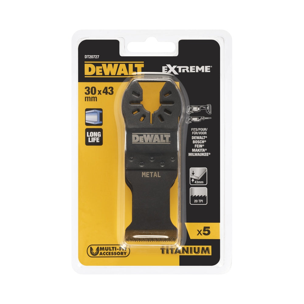 DEWALT Multi-Tool Sägeblatt Met 43x30mm 5 Stk DT20727-QZ