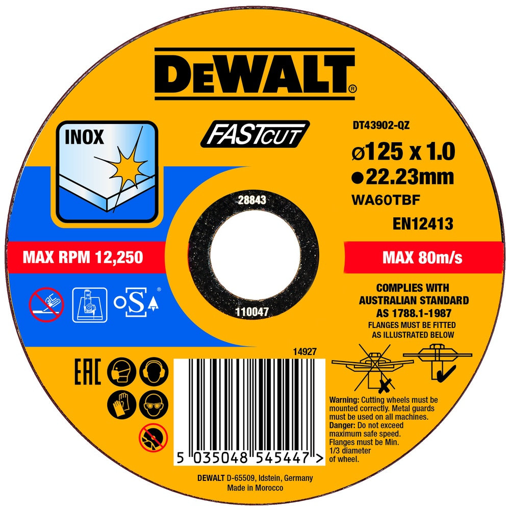 DEWALT Trennscheibe 125x1x22,23 mm Inox DT43902-QZ