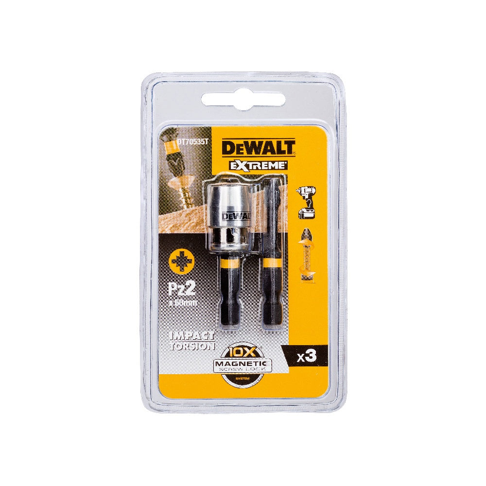 DEWALT Bit-Set 3-tlg. schlagf. Pz2 50mm DT70535T-QZ