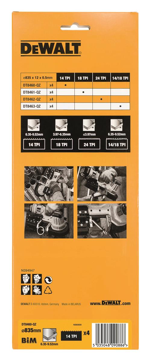 DEWALT Bandsägebl 835x12x0,5mm 1,8mm 4 Stk DT8460-QZ