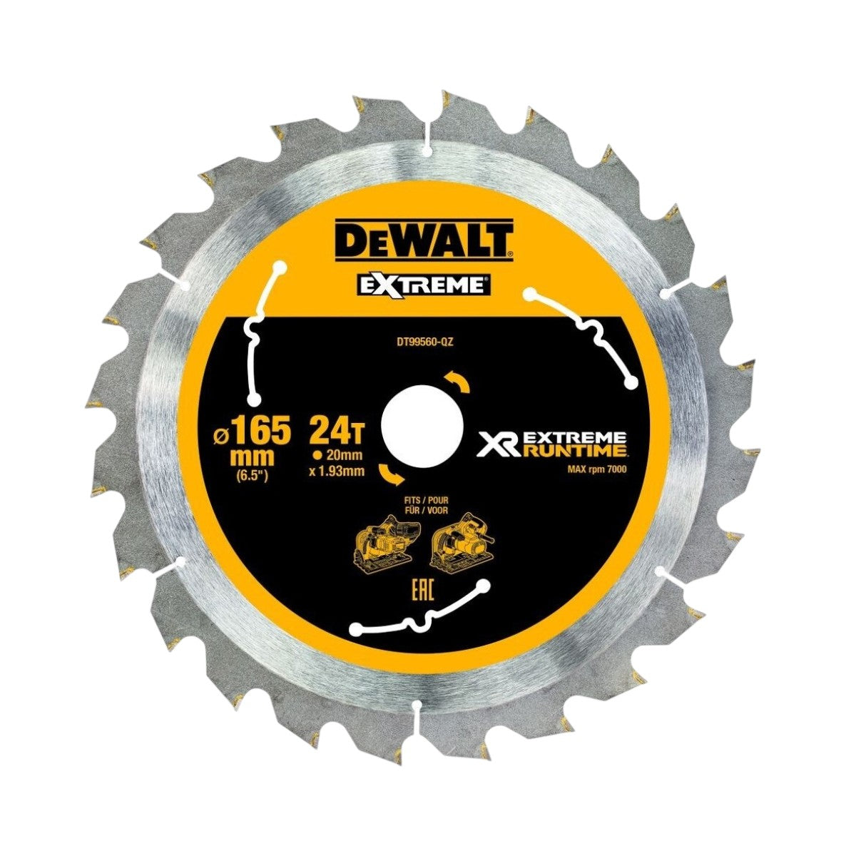 DEWALT Kreissägeblatt Tauchkr.165/20mm 24 WZ/FZ DT99560-QZ