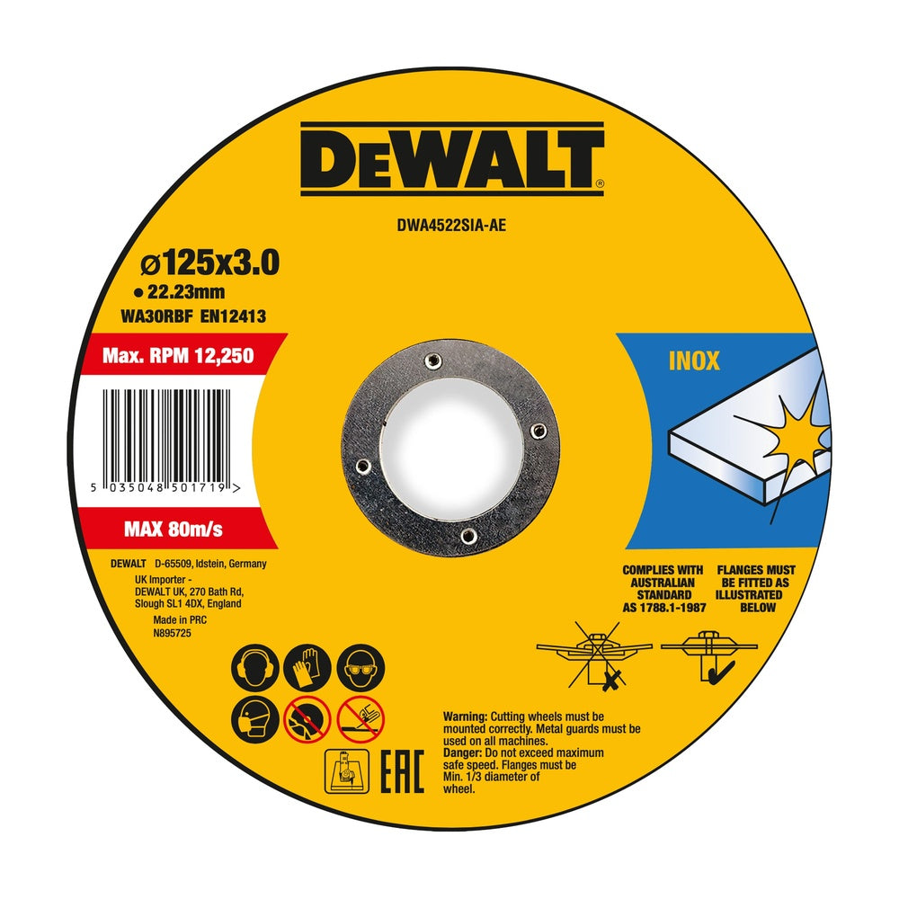 DEWALT Trennscheibe 125x3x22,23 mm Inox DWA4522SIA-AE