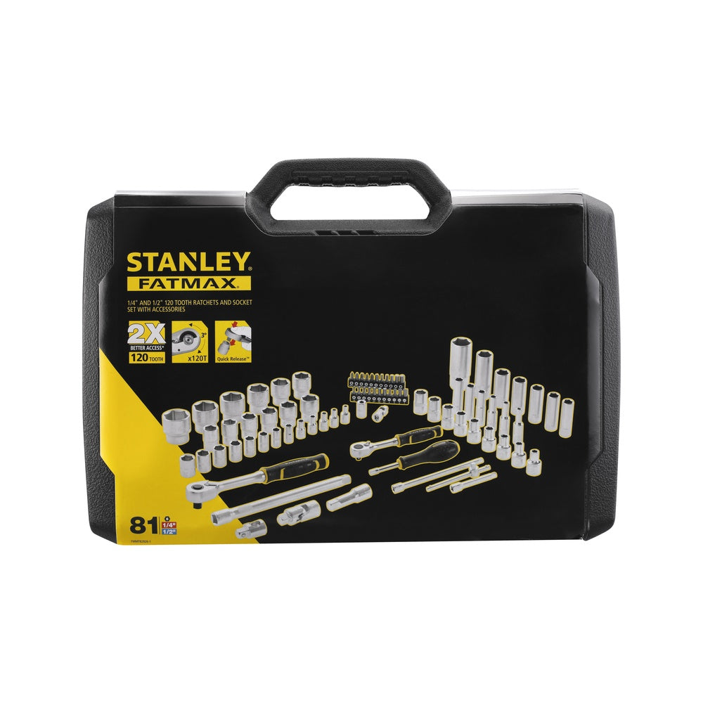 STANLEY Steckschlüssel Set 1/4" + 1/2", 81-teilig FMMT82826-1