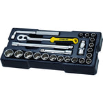 STANLEY 1/2" Steckschlüssel 12-Kant + Zubehör 23-tlg STMT1-74726