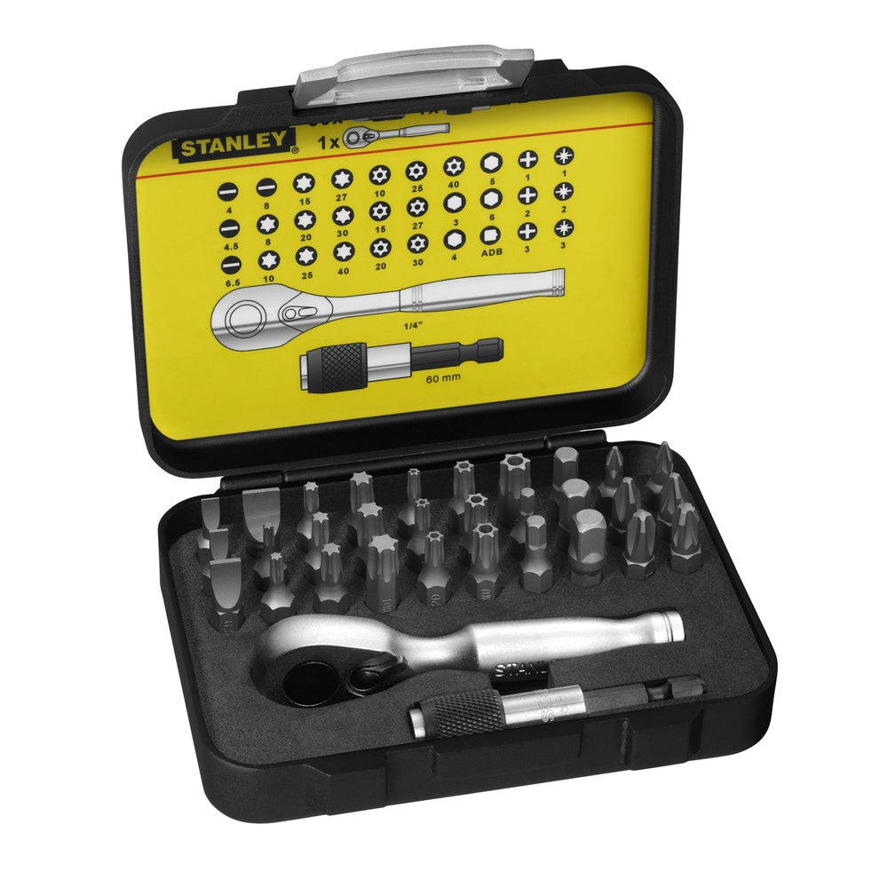 STANLEY Bit-Satz 32-tlg Bithalter + Miniknarre 1-13-904