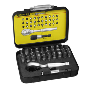 STANLEY Bit-Satz 32-tlg Bithalter + Miniknarre 1-13-904