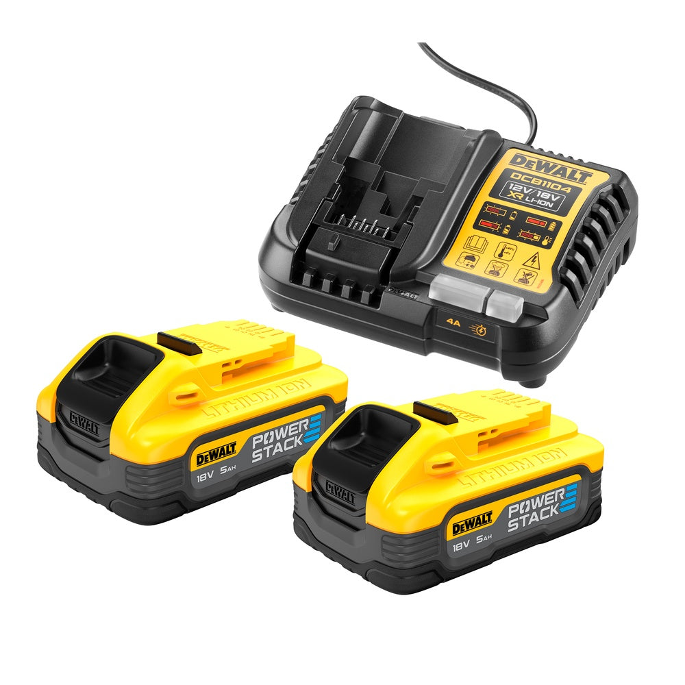 DEWALT Akku-Kit (2x 18V/5Ah PS plus DCB1104) DCB1104H2-QW