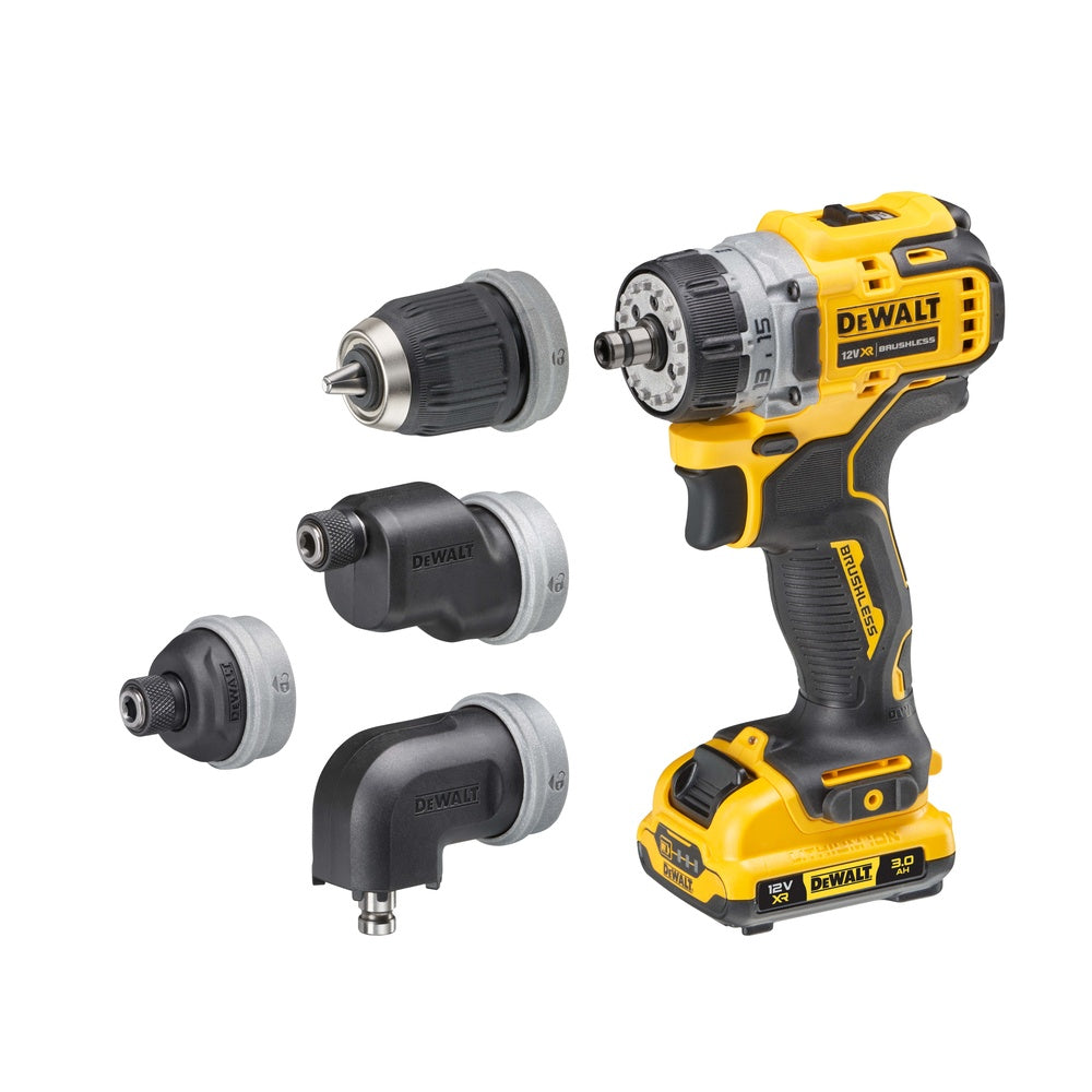 DEWALT Akku-Bohrschrauber, 4 Köpfe, 12 Volt DCD703L2T-QW