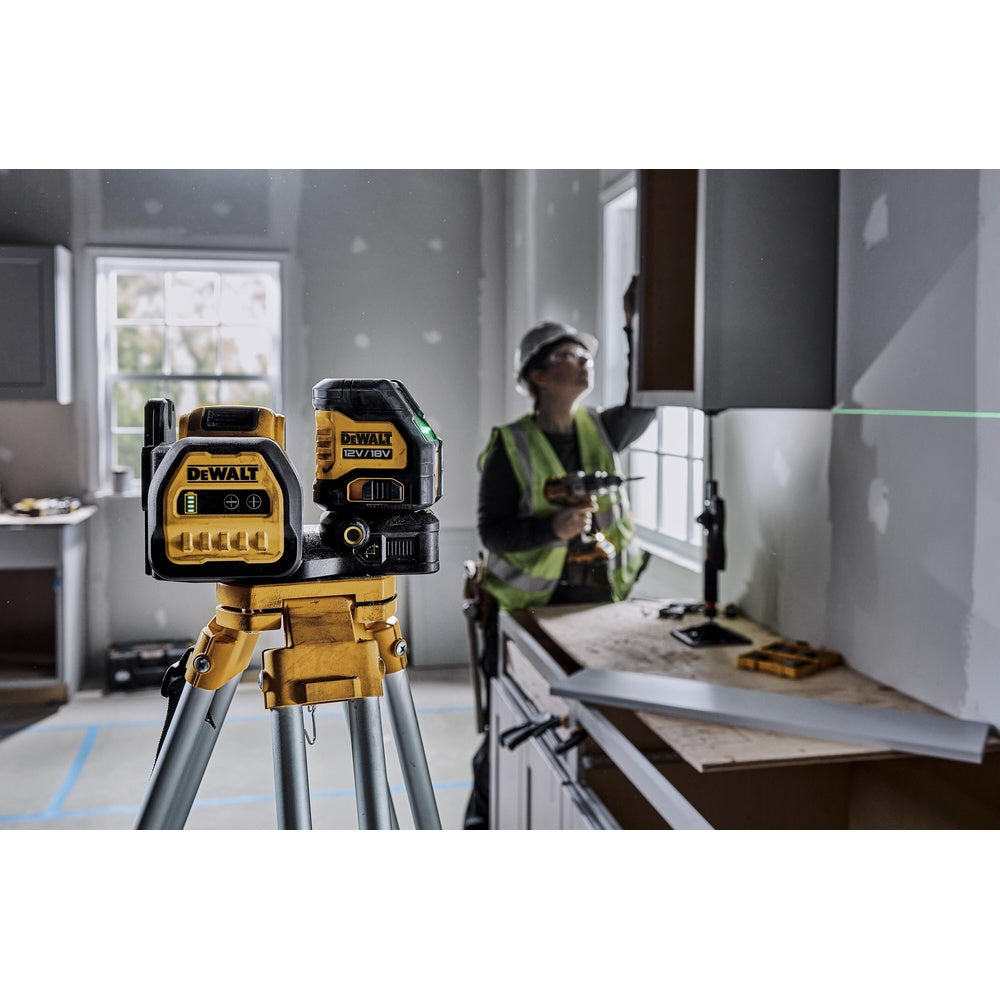 DEWALT Kreuzlinienlaser, Grün, 2x180°, 18V DCE088D1G18-QW