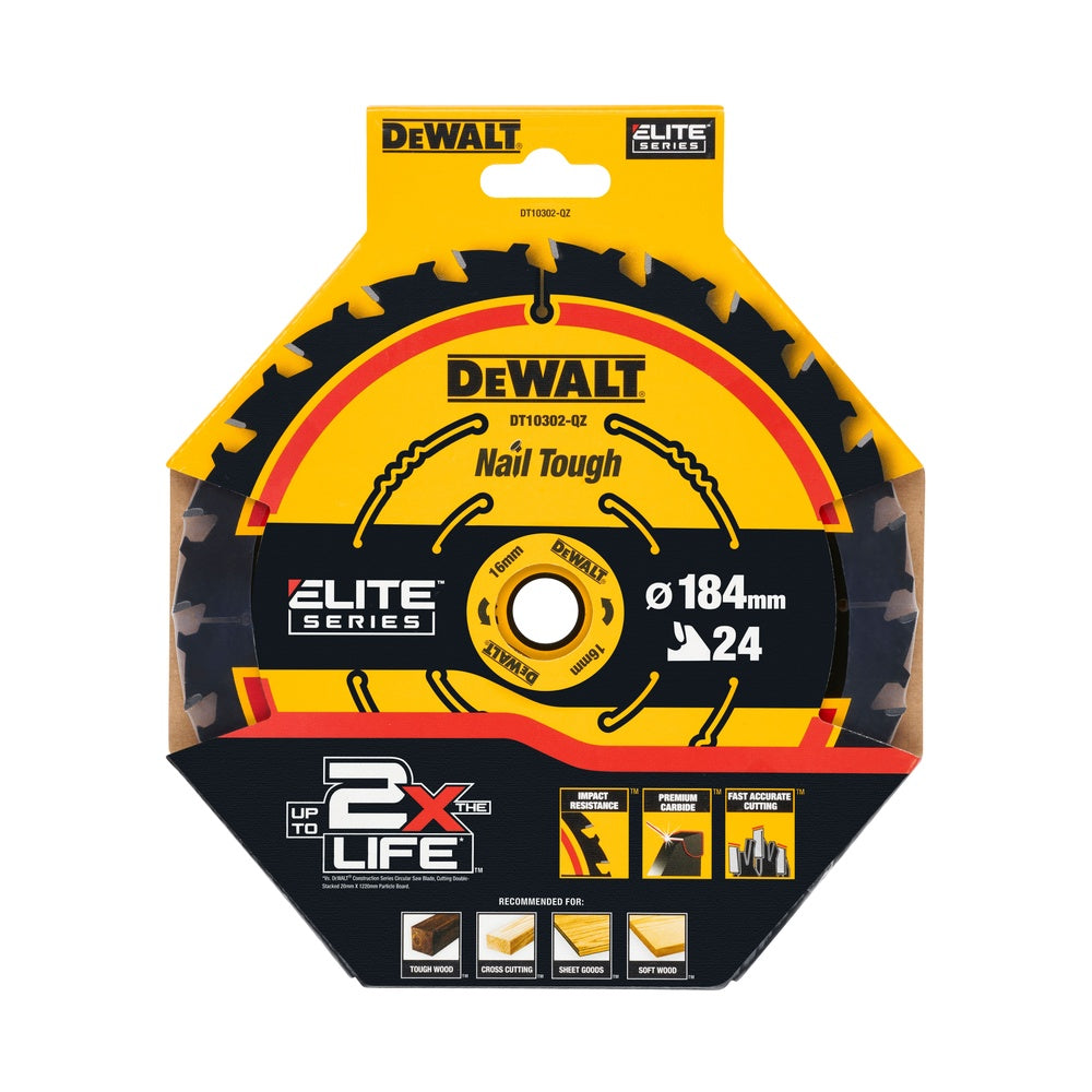 DEWALT ELITE Kreissägeblätt. 184/16 mm 24 WZ DT10302-QZ