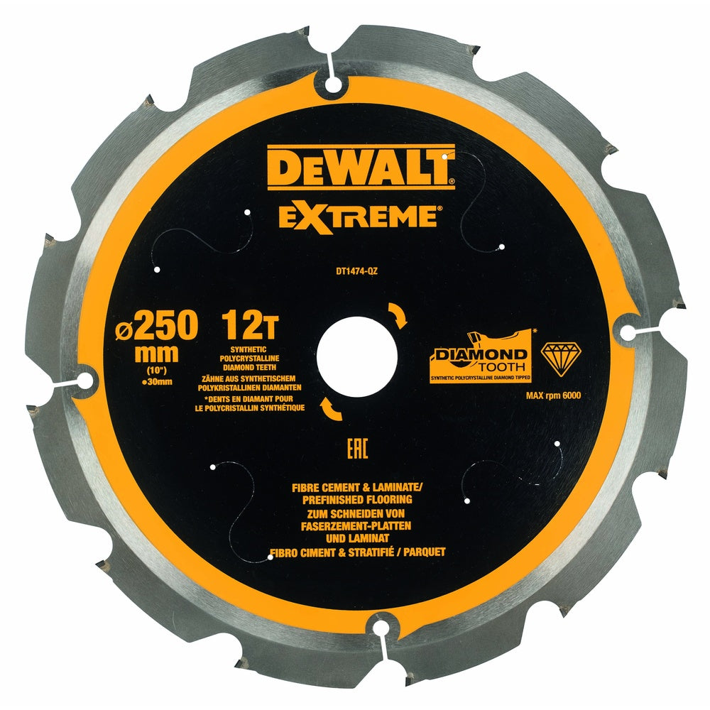 DEWALT Kreissägeblatt PCD 250/30mm 12Z DT1474-QZ