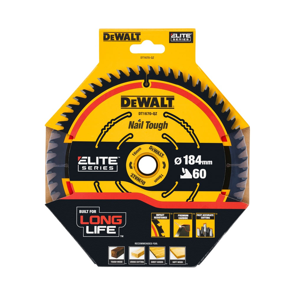 DEWALT ELITE Kreissägeblatt 184/16 mm 60Z DT1670-QZ