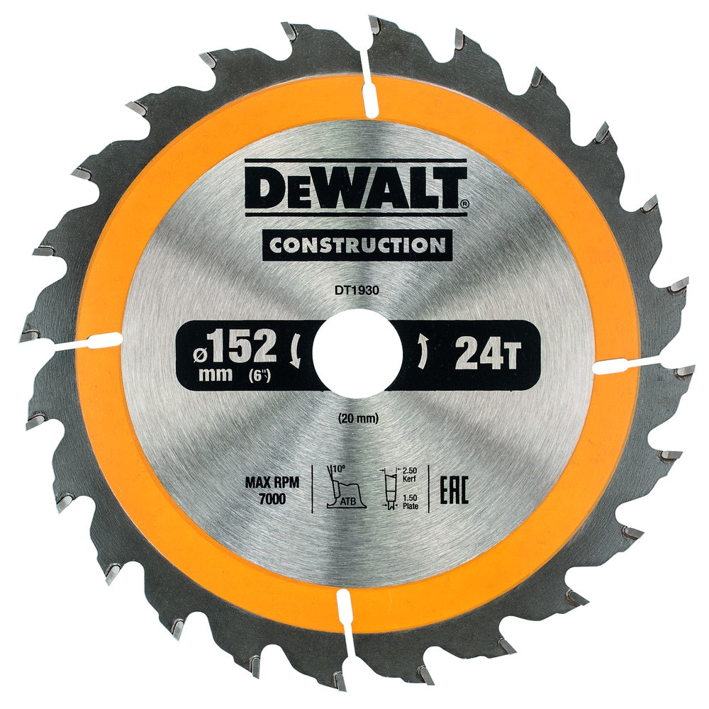 DEWALT Kreissägeblatt Handkr. 152/20mm 24 WZ DT1930-QZ