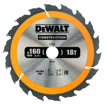 DEWALT Kreissägeblatt Handkr. 160/20mm 18 WZ DT1931-QZ