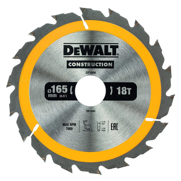 DEWALT Kreissägeblatt Handkr. 165/30mm 18 WZ DT1936-QZ