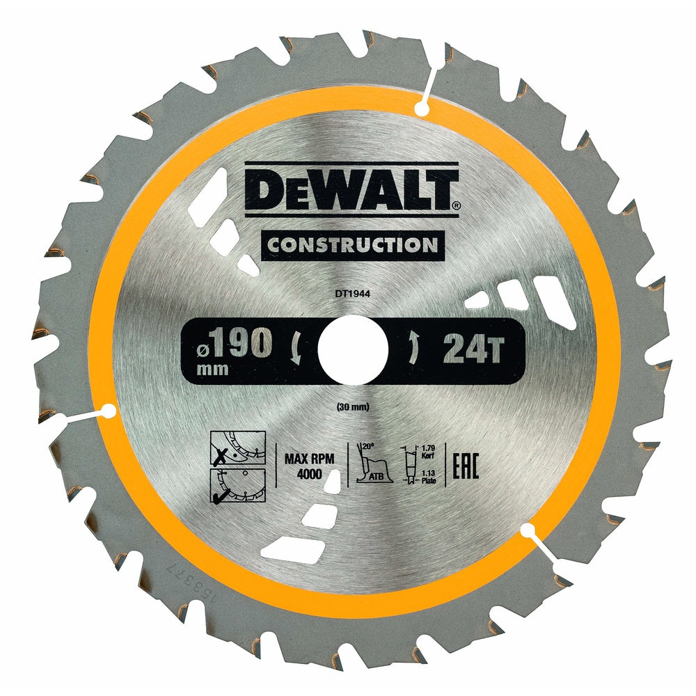 DEWALT Kreissägeblatt Handkr. 190/30mm 24 WZ DT1944-QZ