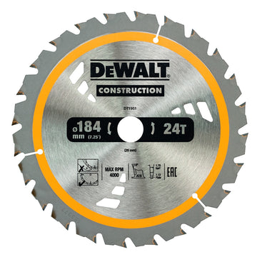 DEWALT Kreissägeblatt Akku 184/20mm 24 WZ DT1951-QZ