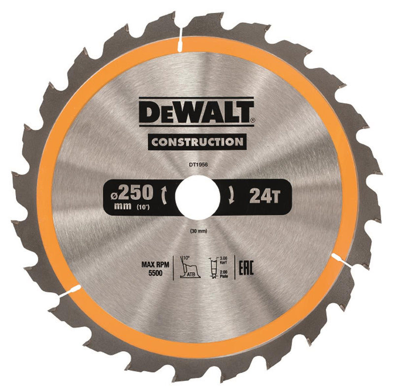 DEWALT Kreissägeblatt Stat. 250/30mm 24 WZ DT1956-QZ