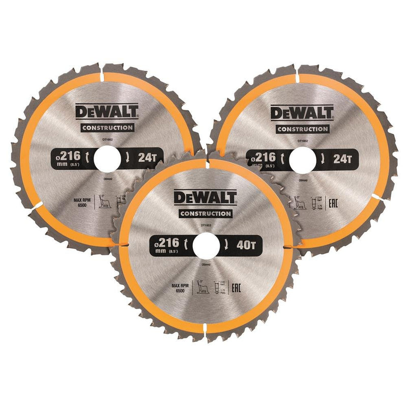 DEWALT Kreissägeblatt-Set 3-tlg. Stat DT1962-QZ