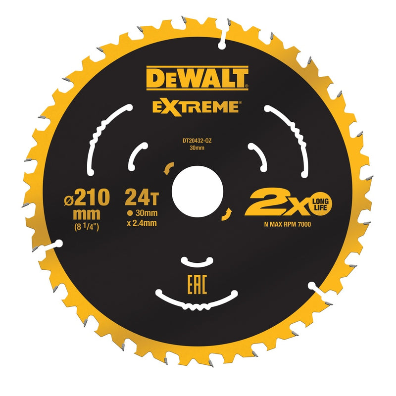 DEWALT Kreissägeblatt stat. 210/30mm 24 WZ DT20432-QZ