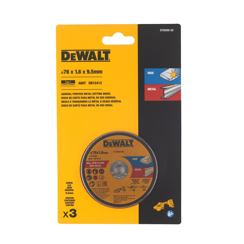 DEWALT Trennscheibe 76x1,6x9,5 mm Inox/Metall DT20592-QZ
