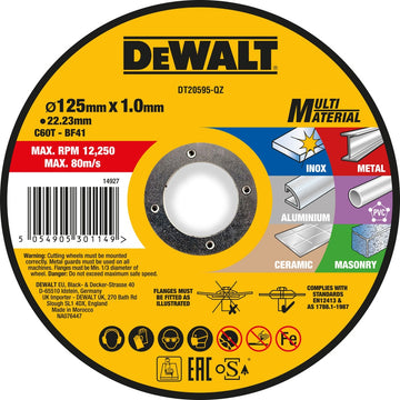 DEWALT Trennscheibe 125x1x22,23 mm Multi-Mat. DT20595-QZ