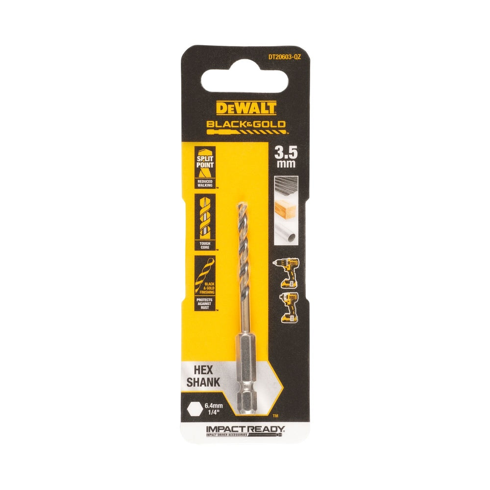 DEWALT Metallbohrer HSS-G, 3,5mm, Sechskant DT20603-QZ