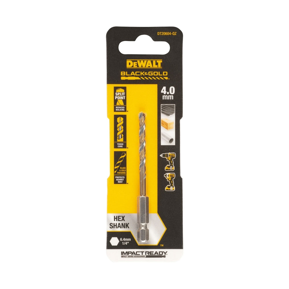 DEWALT Metallbohrer HSS-G, 4 mm, Sechskant DT20604-QZ