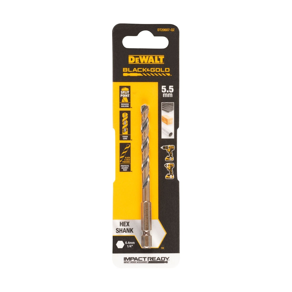 DEWALT Metallbohrer HSS-G, 5,5 mm, Sechskant DT20607-QZ
