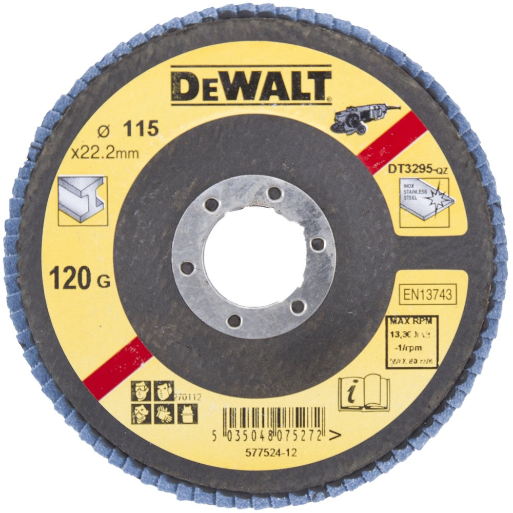 DEWALT Fächerschleifsch 115mm K120 flach DT3295-QZ