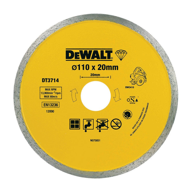 DEWALT Diamanttrennscheibe DWC410 Fliesen 110mm DT3714-QZ