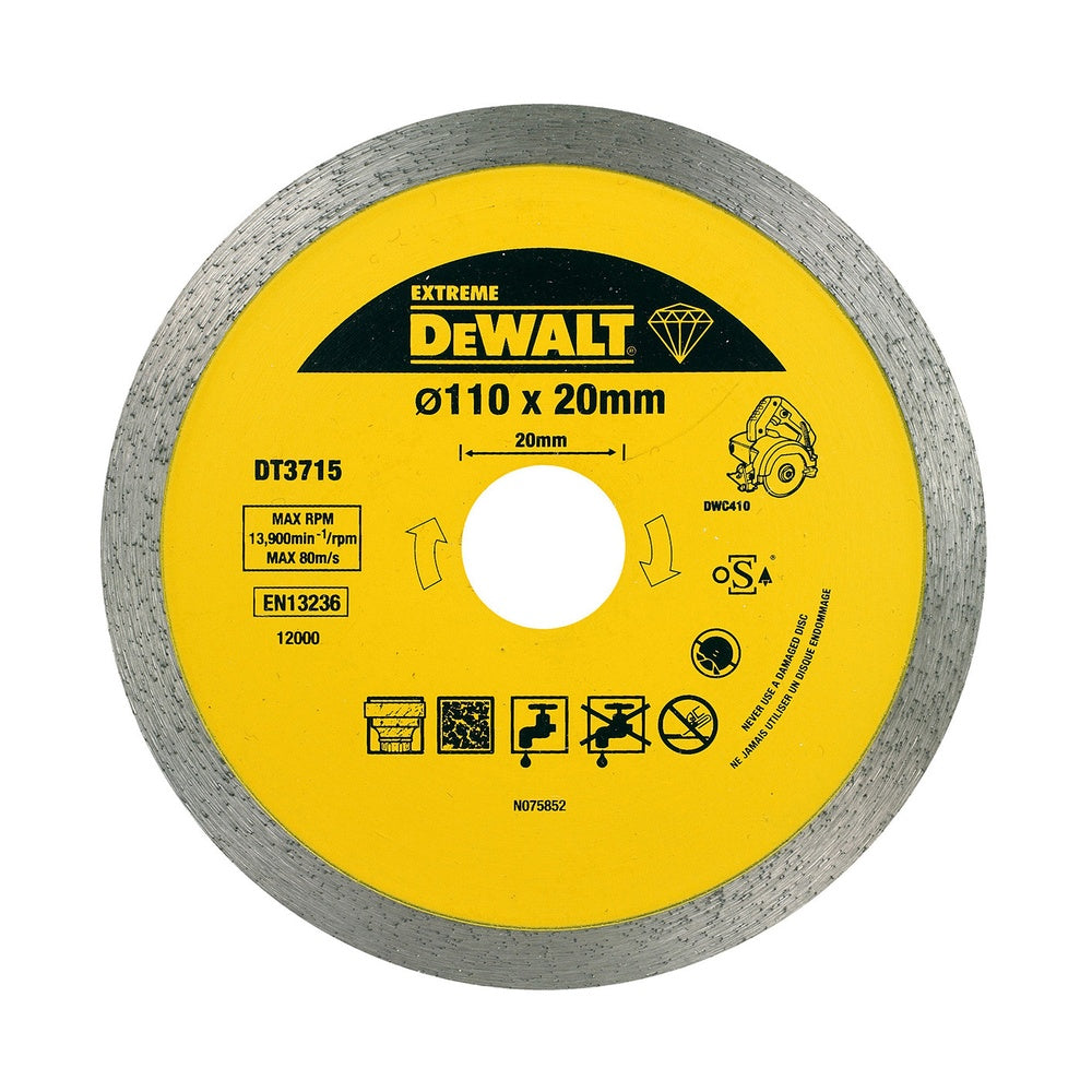 DEWALT Diamanttrennscheibe DWC410 Granit 110mm DT3715-QZ