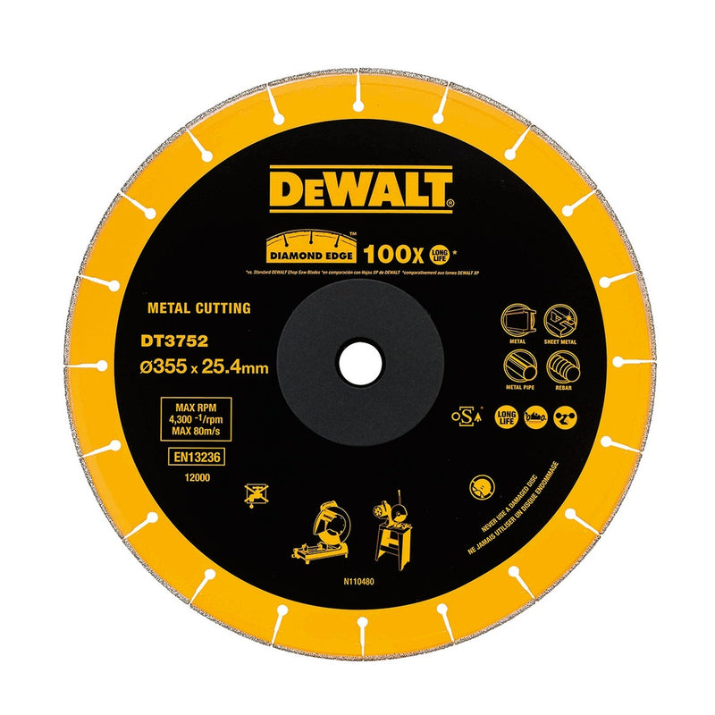 DEWALT Diamanttrennscheibe Metall 355x25,4mm DT3752-QZ
