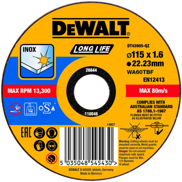 DEWALT Trennscheibe 115x1,6x22,23 mm Inox DT43905-QZ
