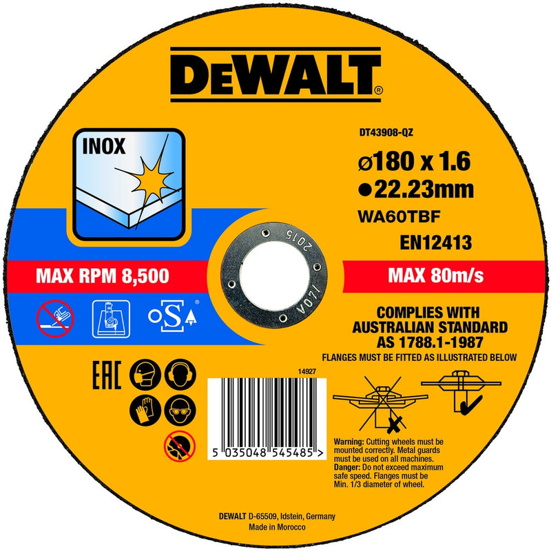 DEWALT Trennscheibe 180x1,6x22,23 mm Inox DT43908-QZ