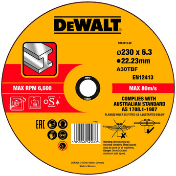 DEWALT Schruppscheibe 230x6x22,23 mm Metall DT43919-QZ