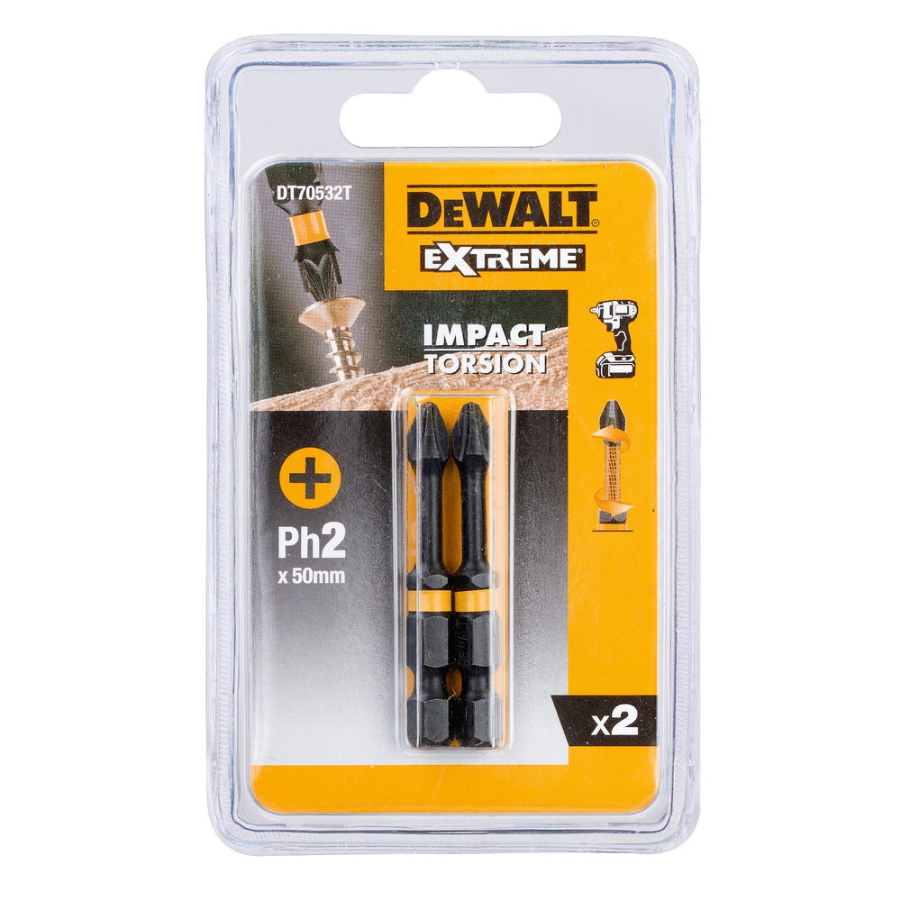 DEWALT Torsion Bit schlagf. Ph2 50mm 2 Stk DT70532T-QZ