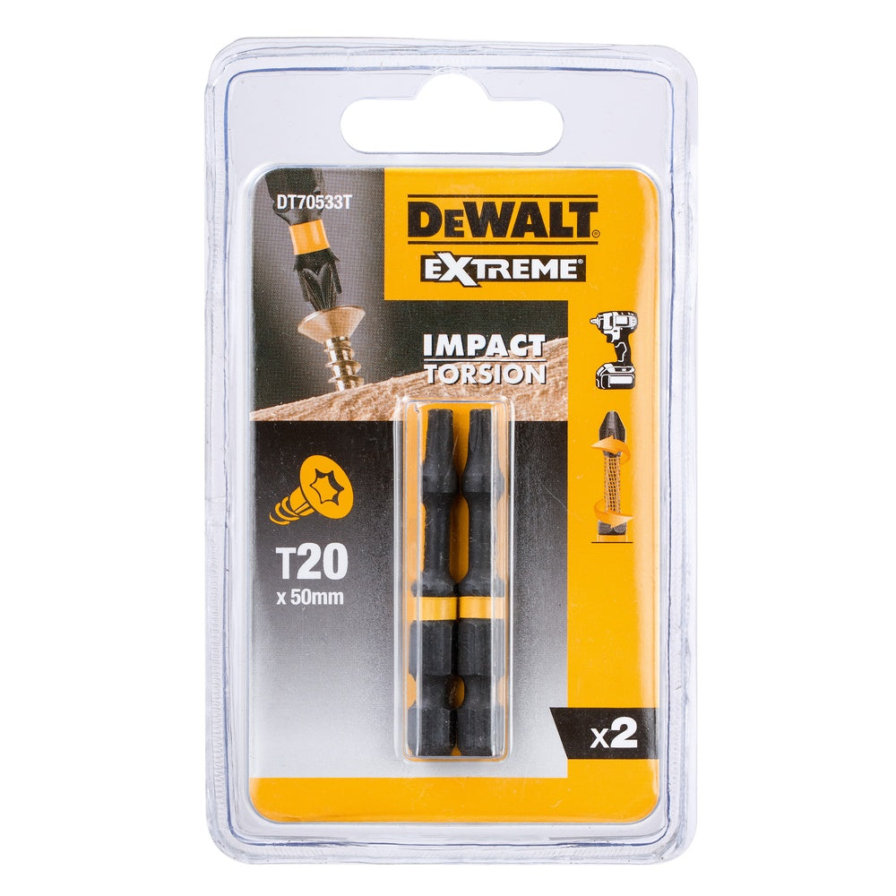 DEWALT Torsion Bit schlagf. T20 50mm 2 Stk DT70533T-QZ